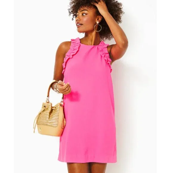 NWT!!! Lilly Pulitzer Roxie Pink Kailee Shift Dress, Size Large - Picture 1 of 6